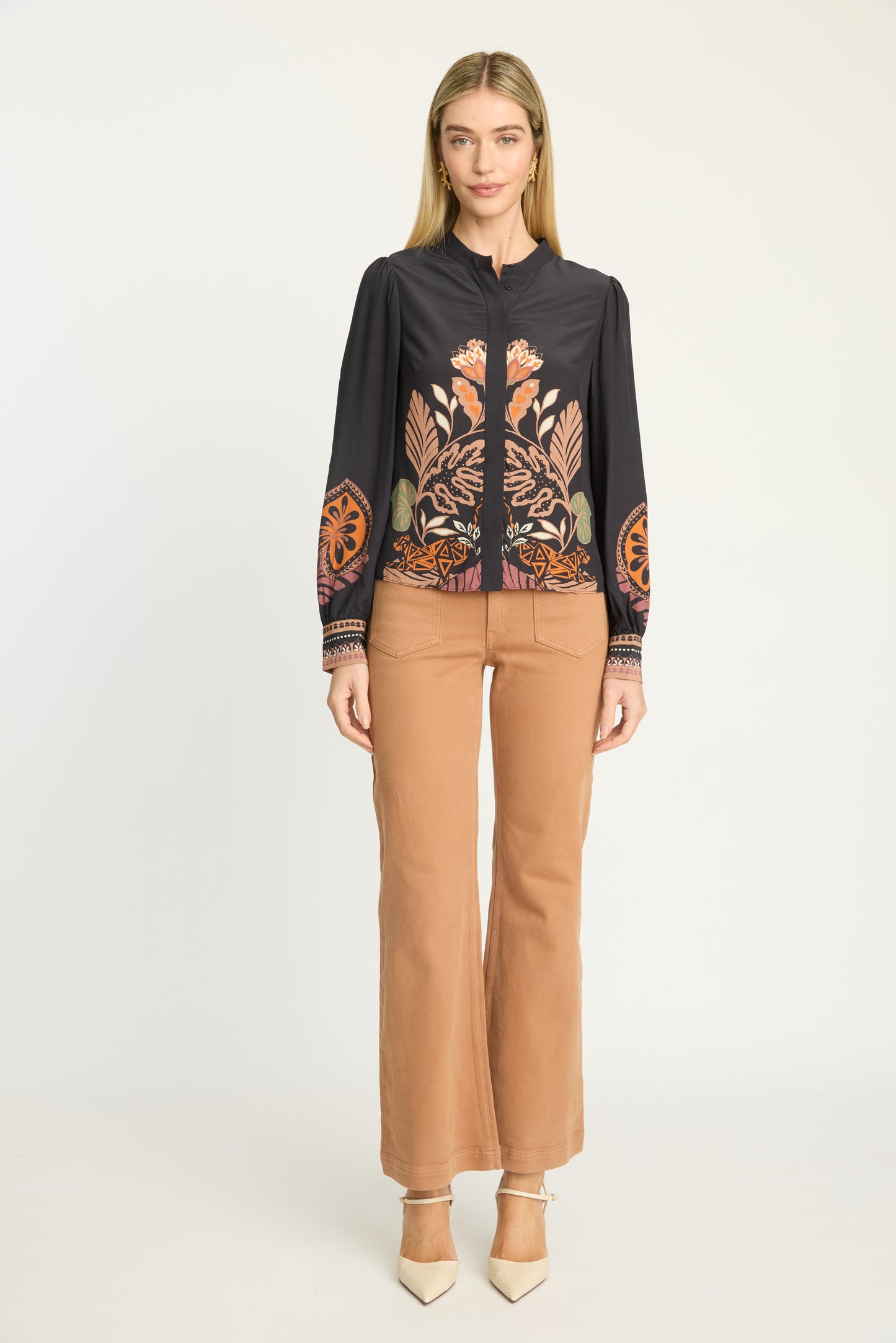 Riley Top in black crouching cheetah print by Caballero