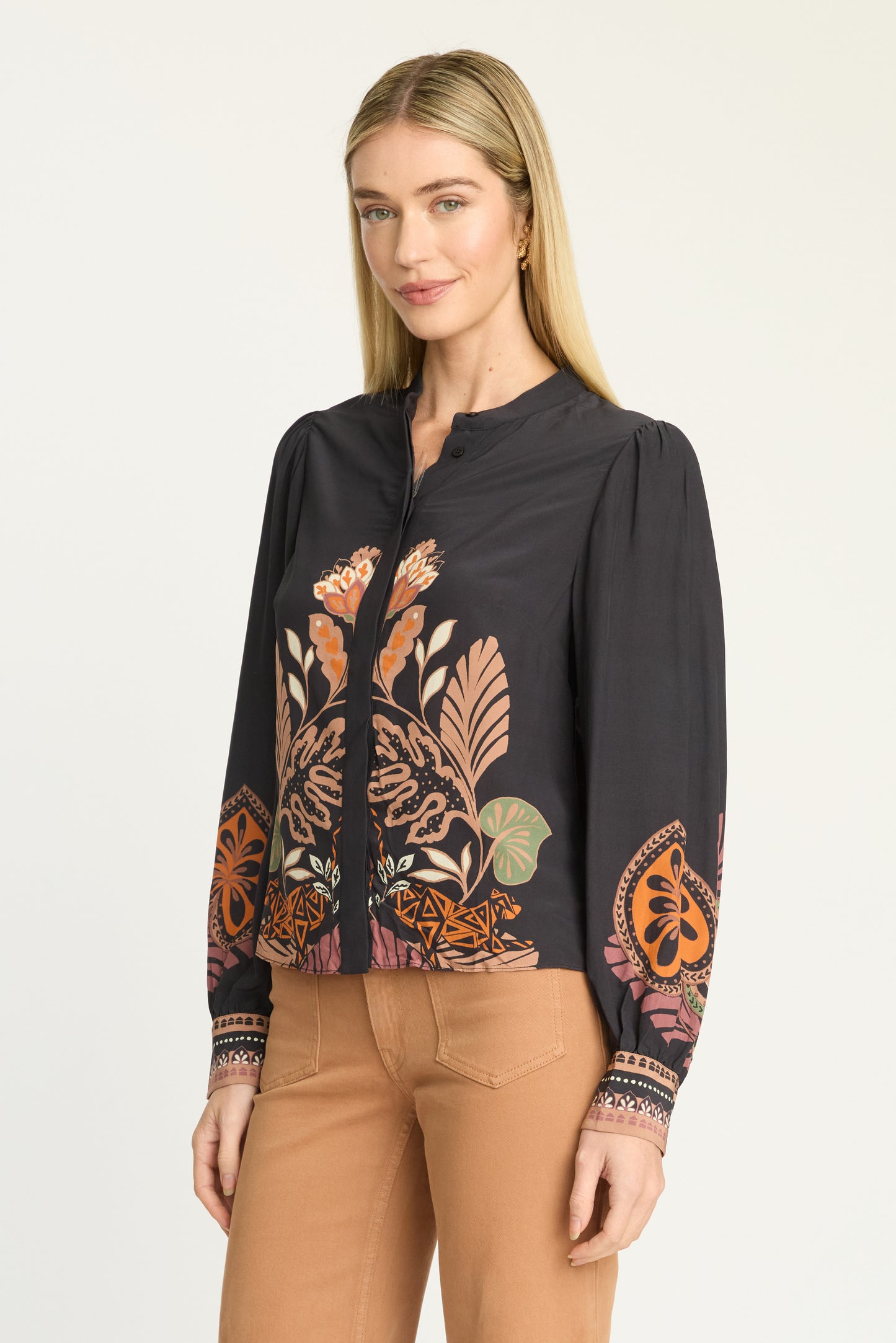 Riley Top in black crouching cheetah print by Caballero