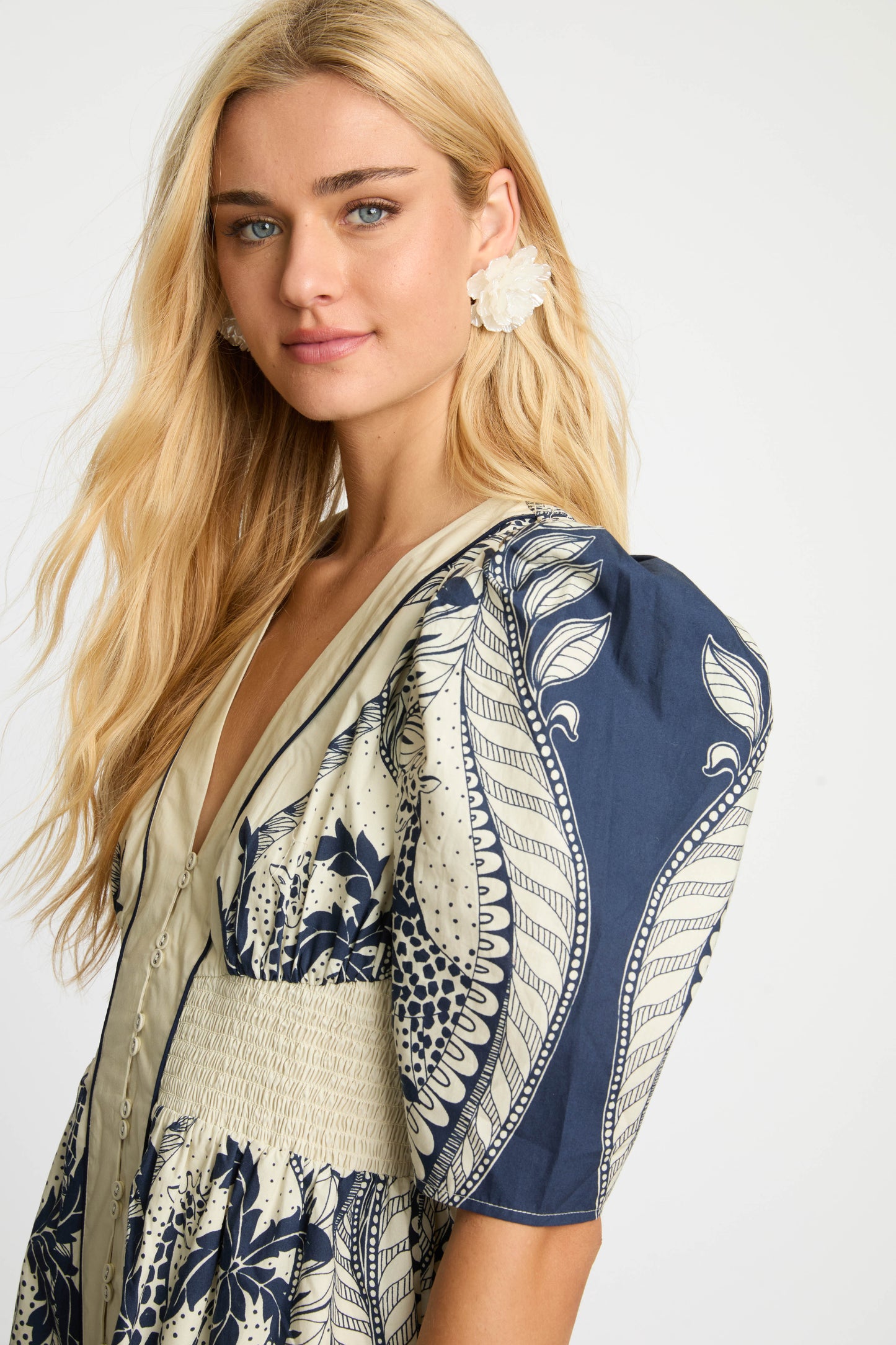 Lucinda Dress in ink island by Caballero