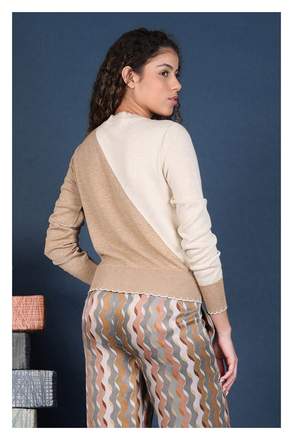 Ferrix Embroidered Sweater in ivory by Conditions Apply
