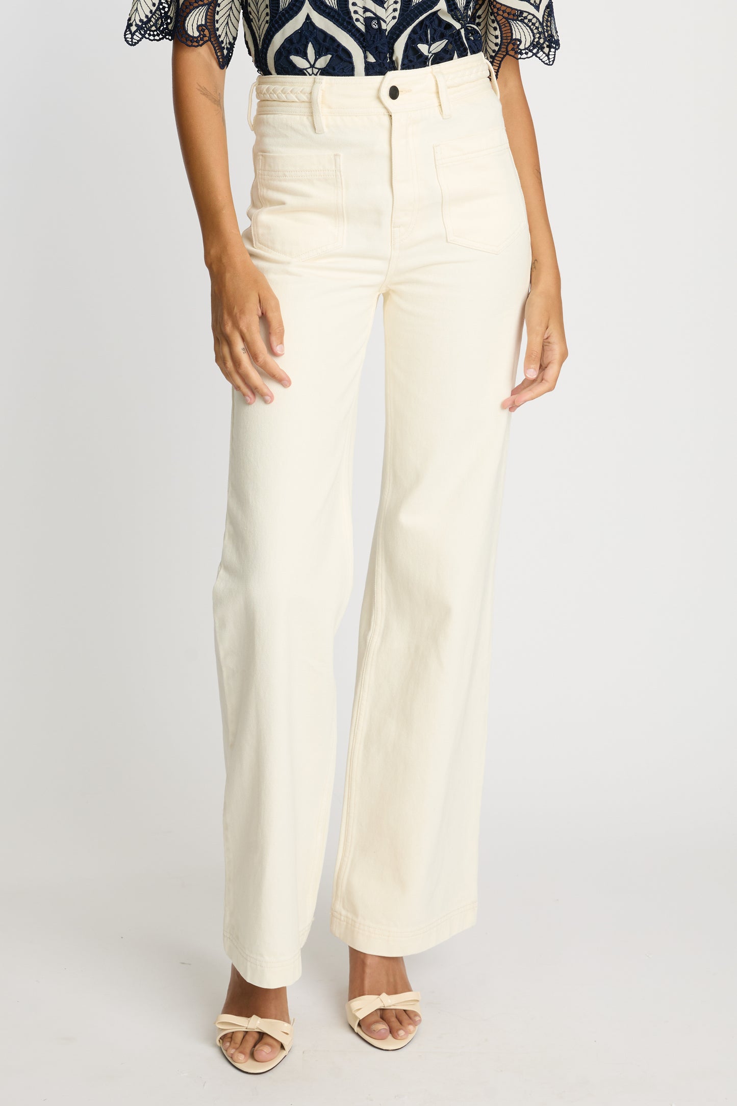 Sienna Denim Pant in cream by Caballero