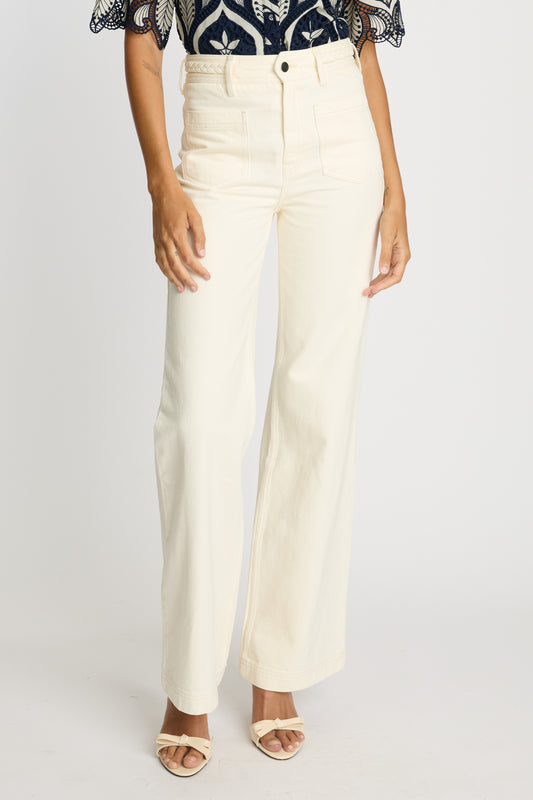 Sienna Denim Pant in cream by Caballero