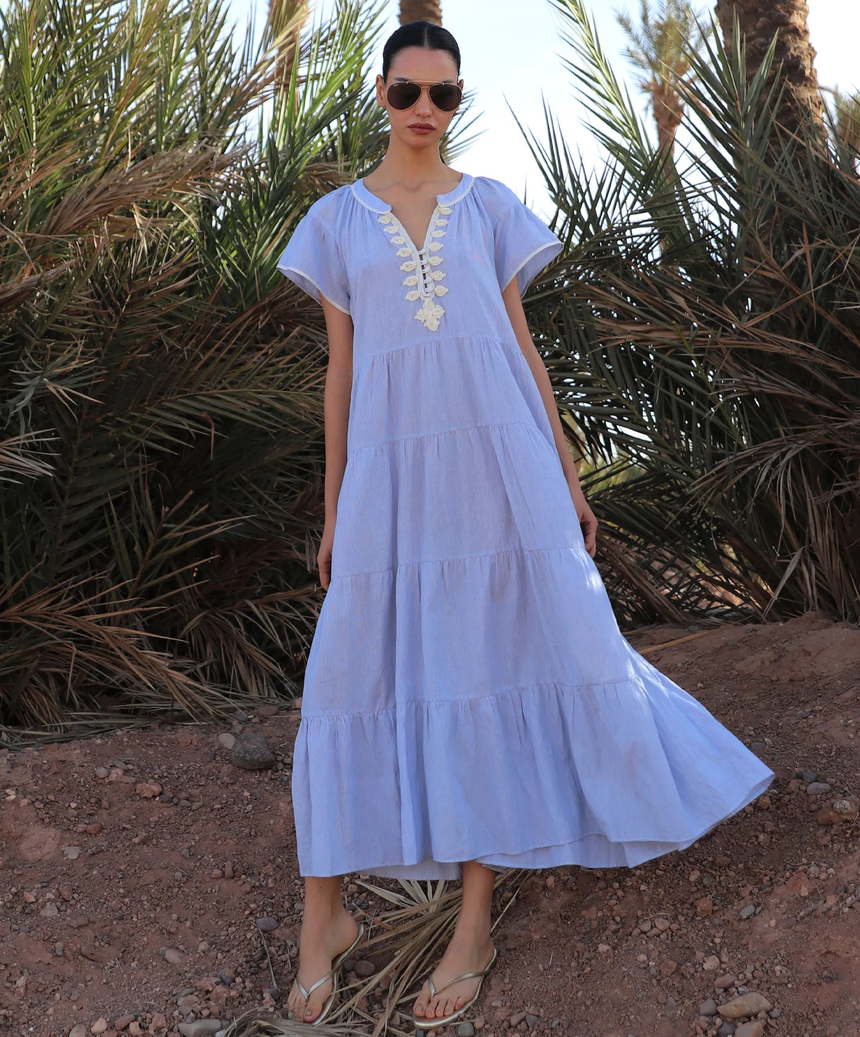 v neck black maxi dress V-Neck Flutter Sleeve Smocked High Waist Ruffle Maxi Dress with Pockets Black / L / 100%Cotton