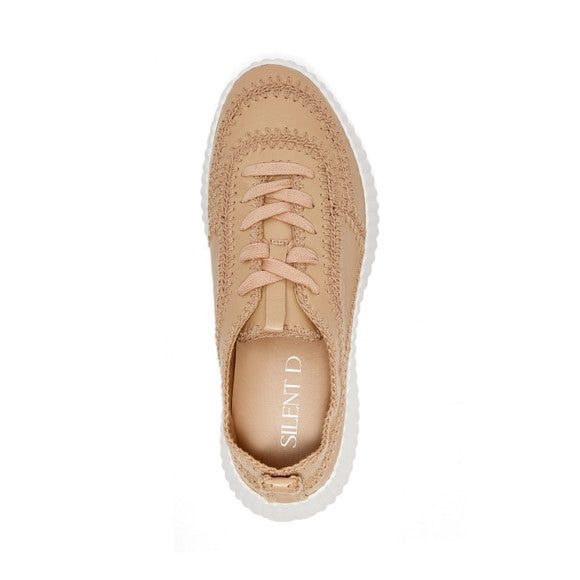 Carrie Leather Lace Up Sneaker in natural by Silent D
