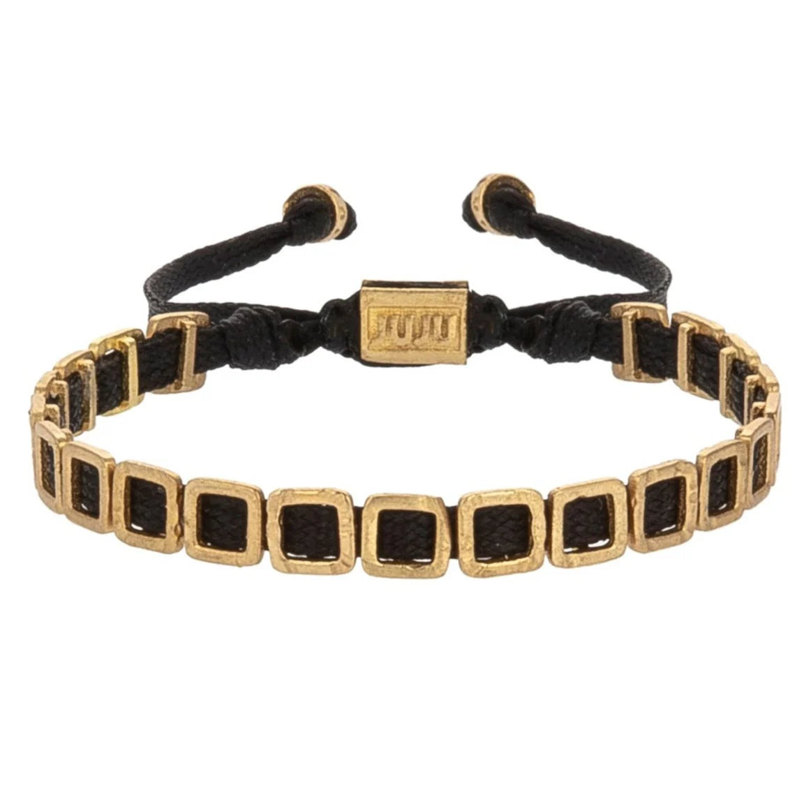 Mini Square Bracelet in black by JUJU