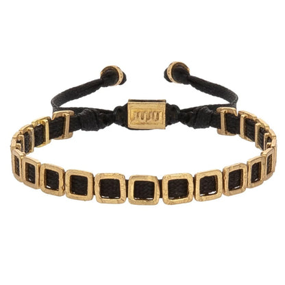 Mini Square Bracelet in black by JUJU