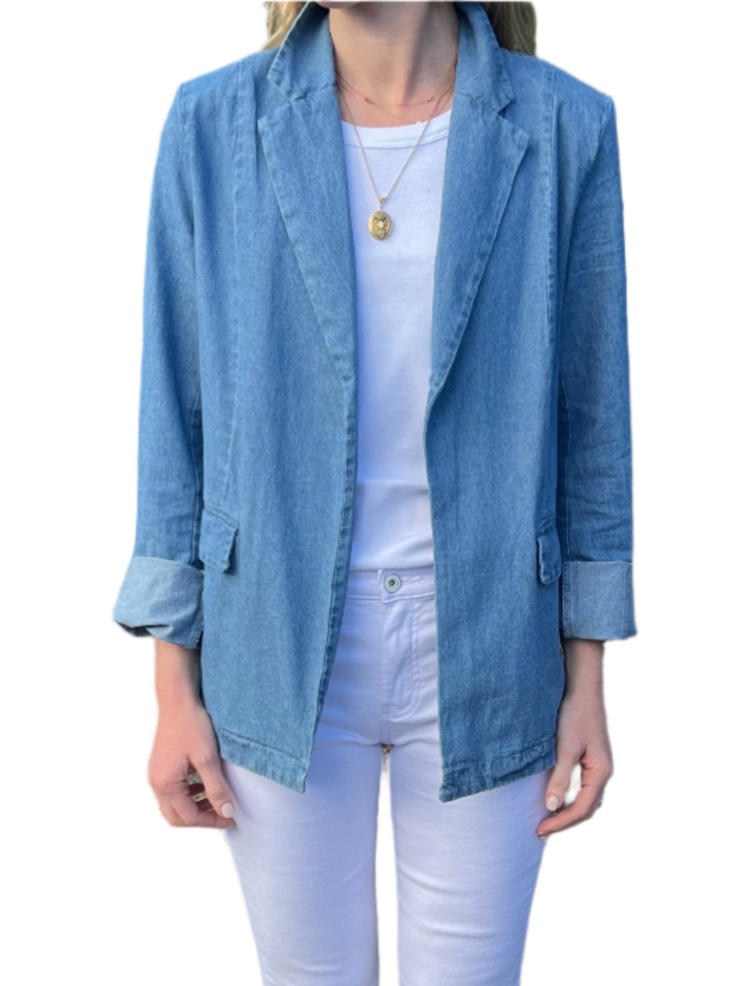Payton Blazer in chambray by Steve Madden