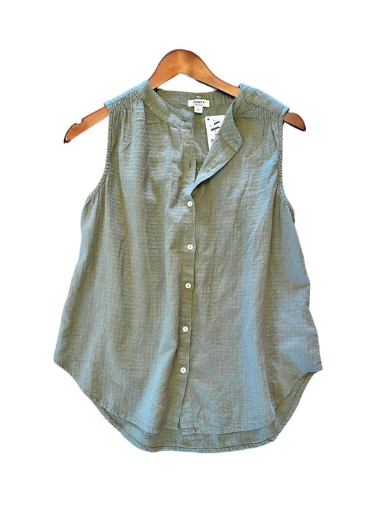 Sleeveless Button Up Tank in olive by Dylan