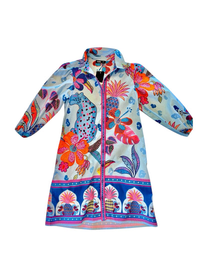 Ava Dress in azure safari by Maude Vivante