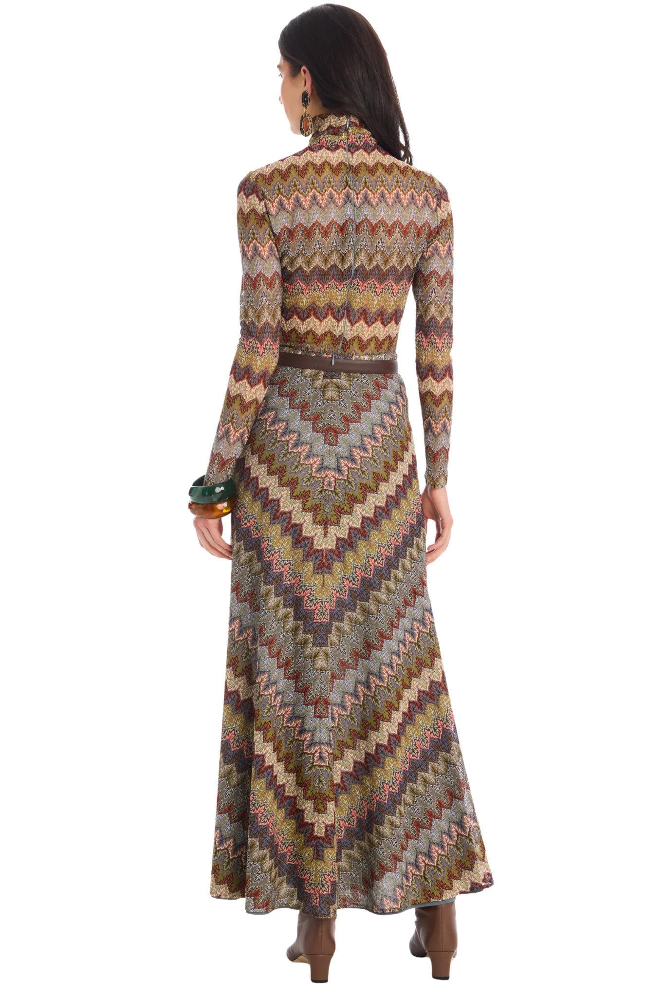 Olive Maxi Skirt in olive chevron by Allison