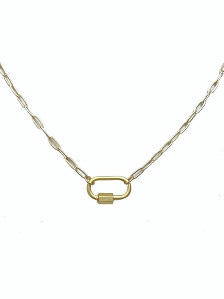 Charm Bar- Clingy Carabiner Necklace in gold by Farrah B