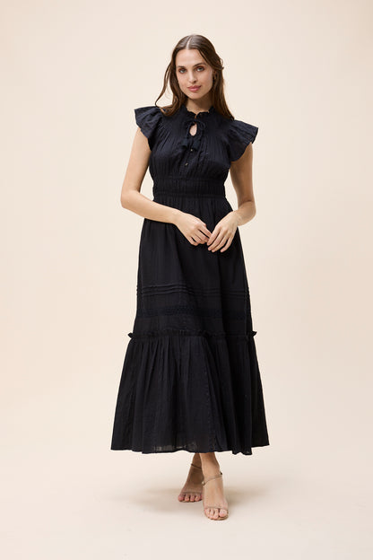 Indira Ankle Dress in black by Cleobella