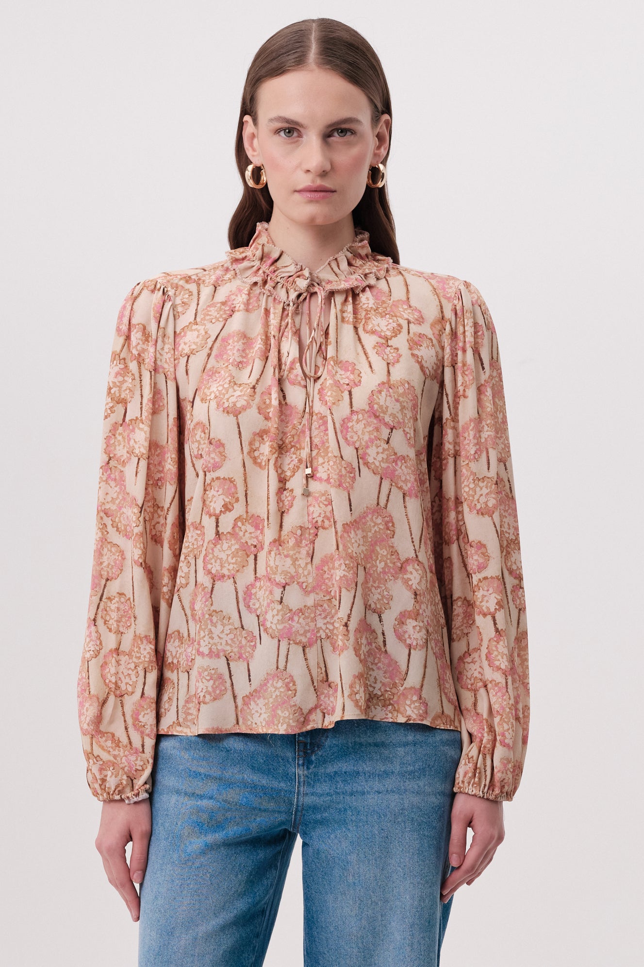 Paulaina Printed Blouse in multi by Exquise