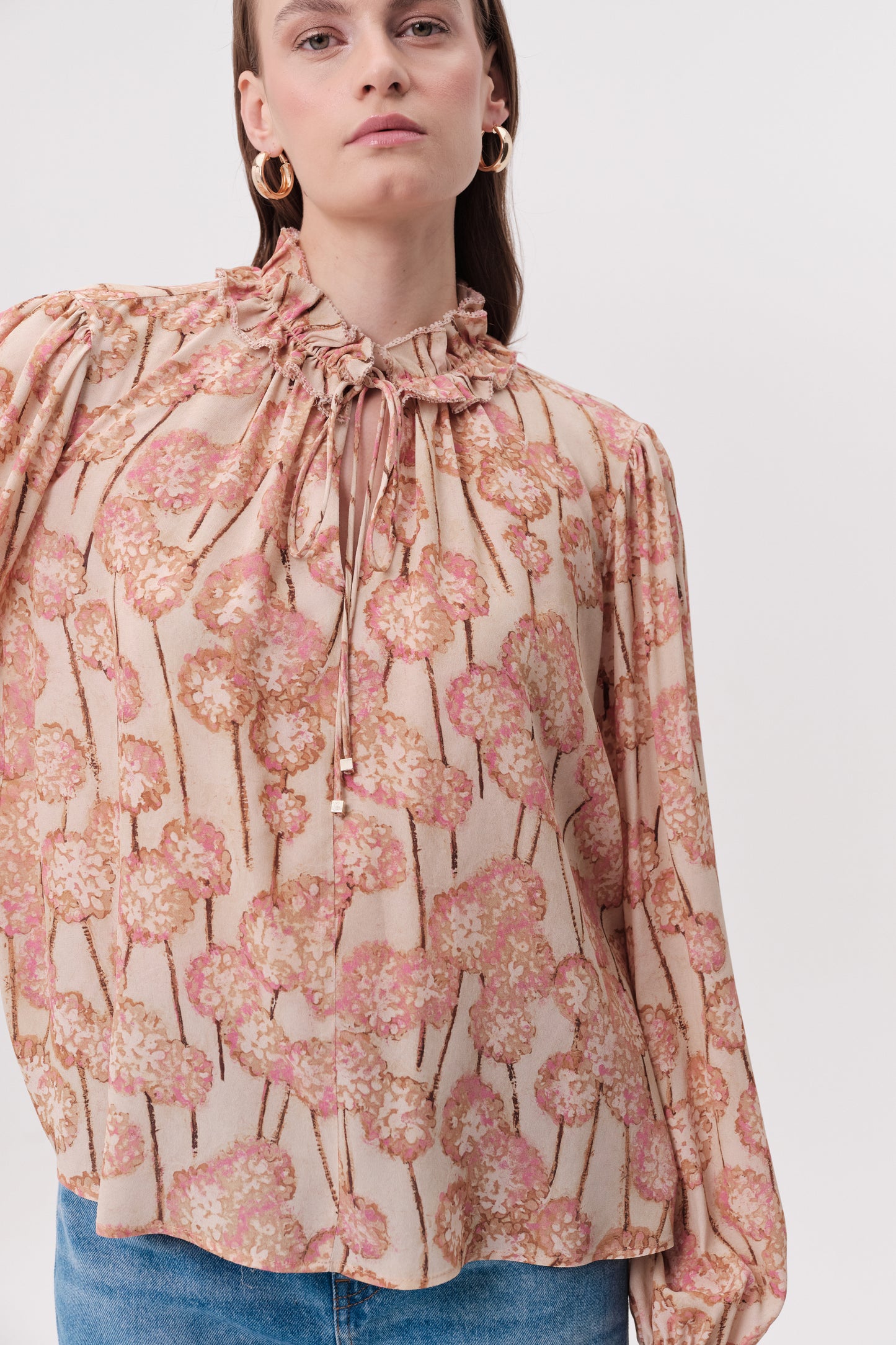 Paulaina Printed Blouse in multi by Exquise