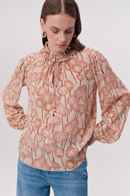 Paulaina Printed Blouse in multi by Exquise