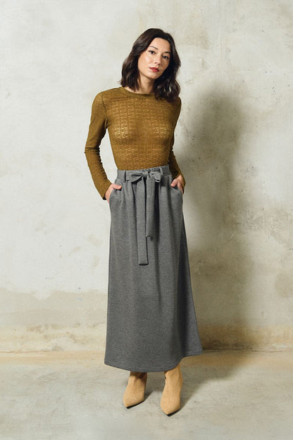 Midi Skirt in dark grey by Molly Bracken