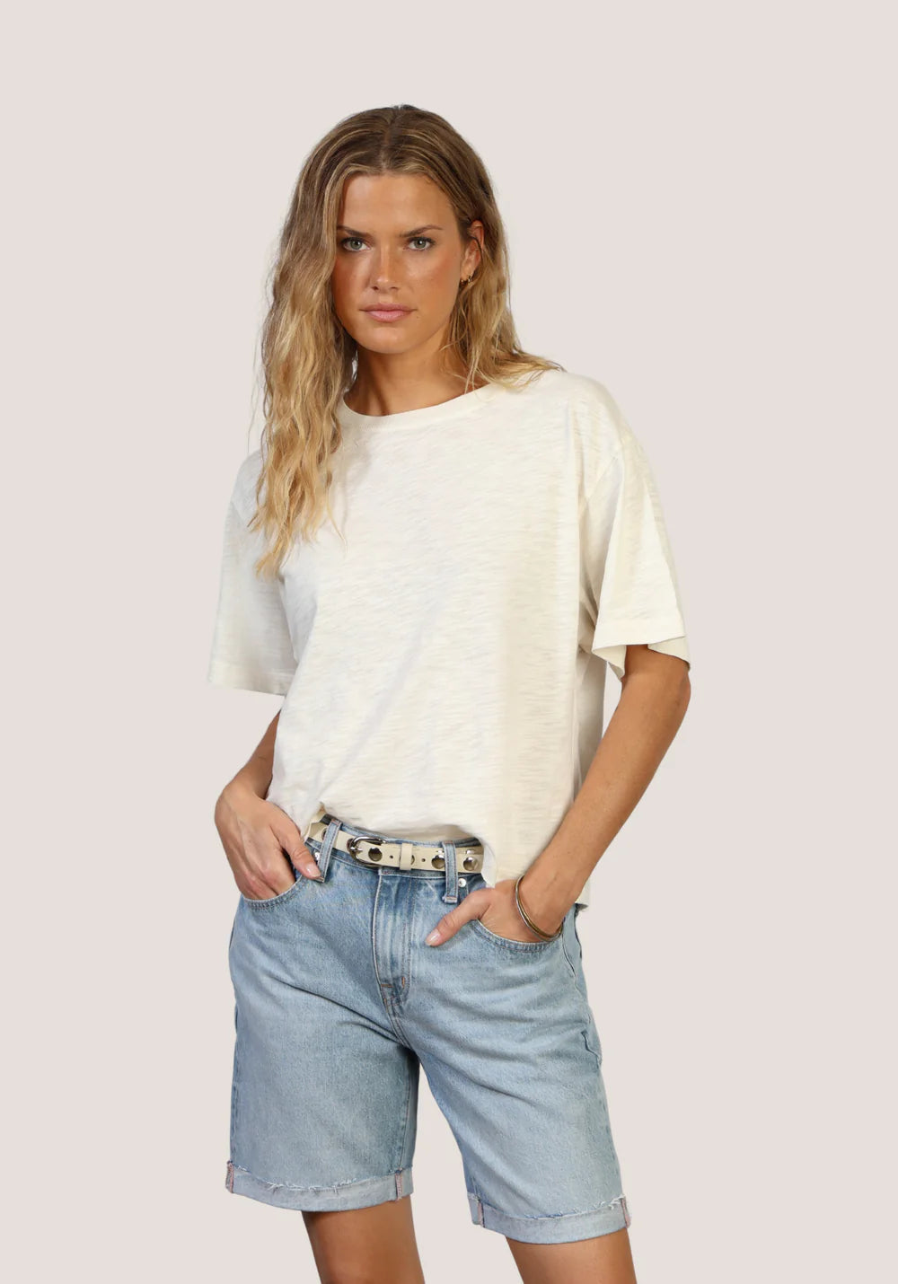 Loose Crew Tee in white by Dylan