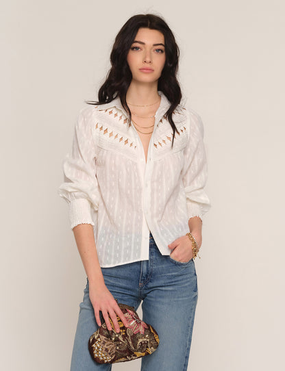 Safiya Top in eggshell by Heartloom