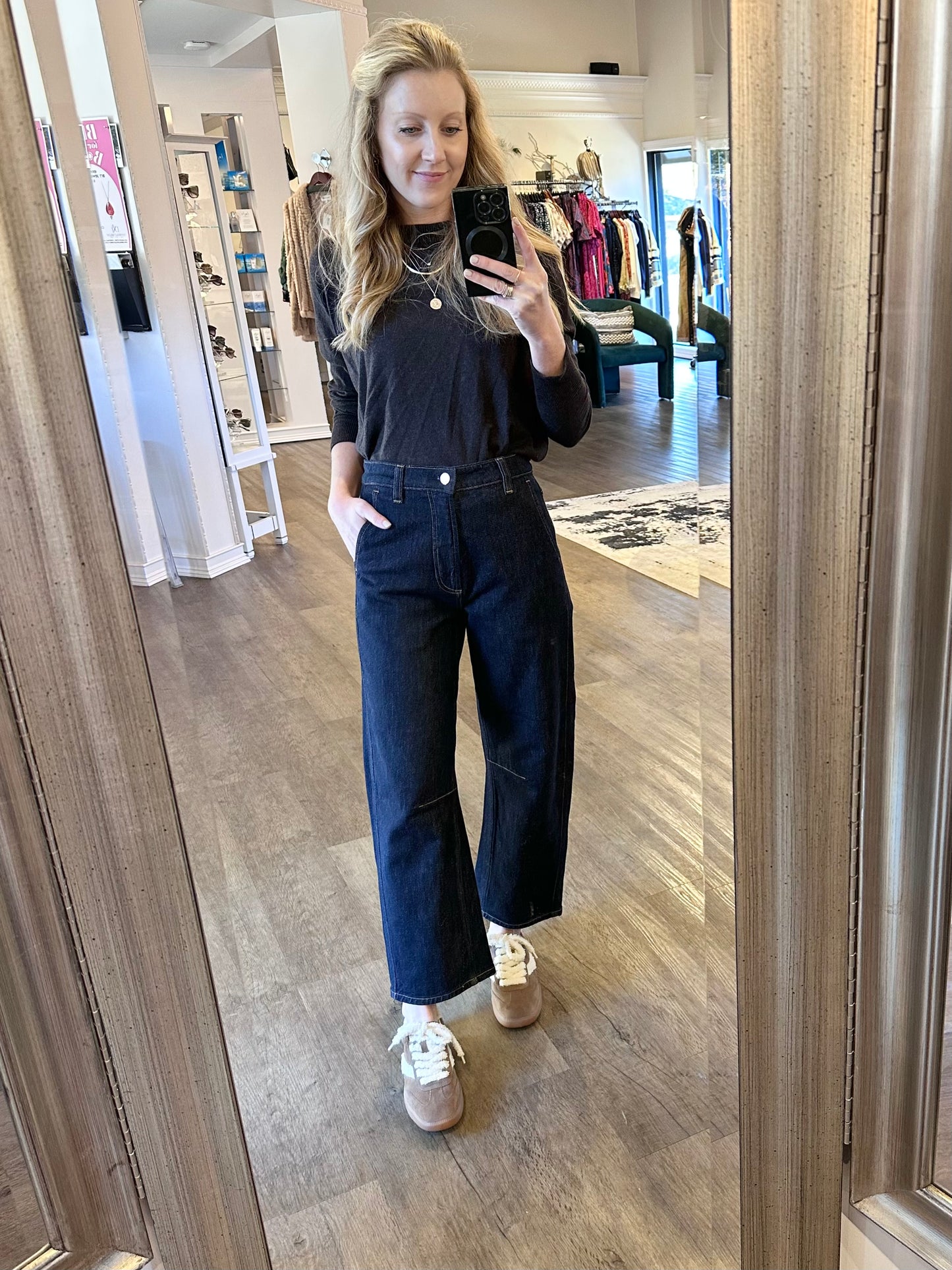 Beau Seamed Crescent Jean in nightfall by Pistola