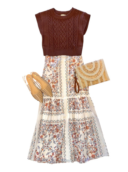 Gigi Sweater Vest in cocoa by Cleobella