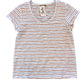 Striped Scoop Neck Tee in burnt sienna/harbor by Lilla P