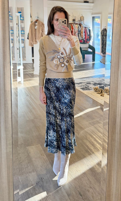 Ferrix Embroidered Sweater in ivory by Conditions Apply