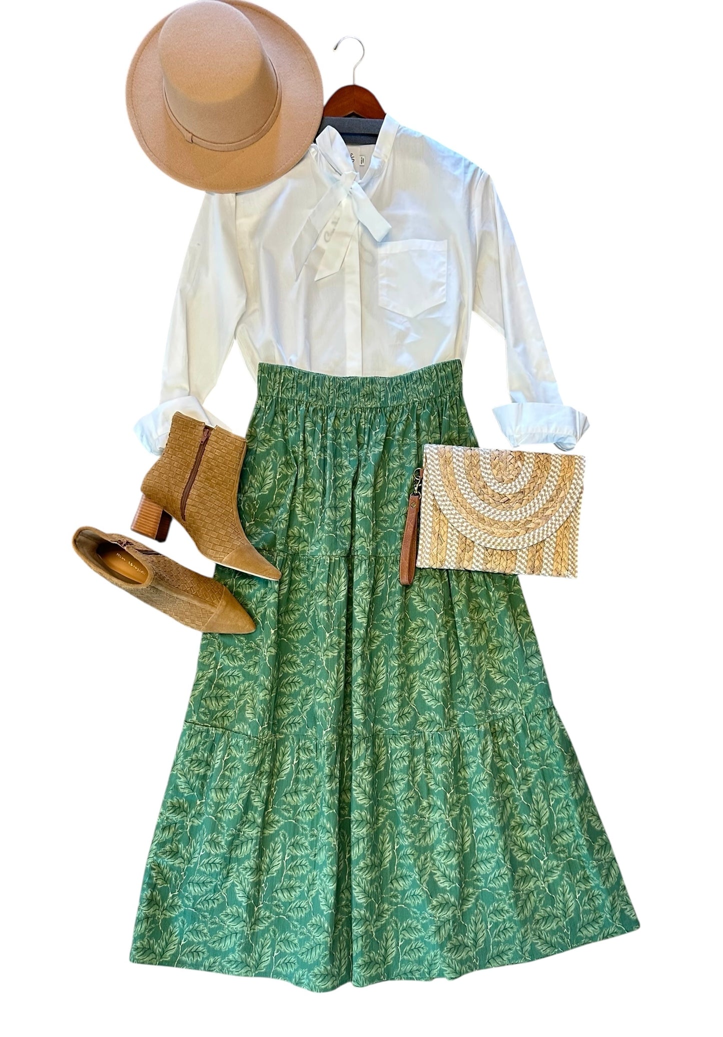 Long Sleeve Button Up Blouse with Bow Detail in white by Molly Bracken