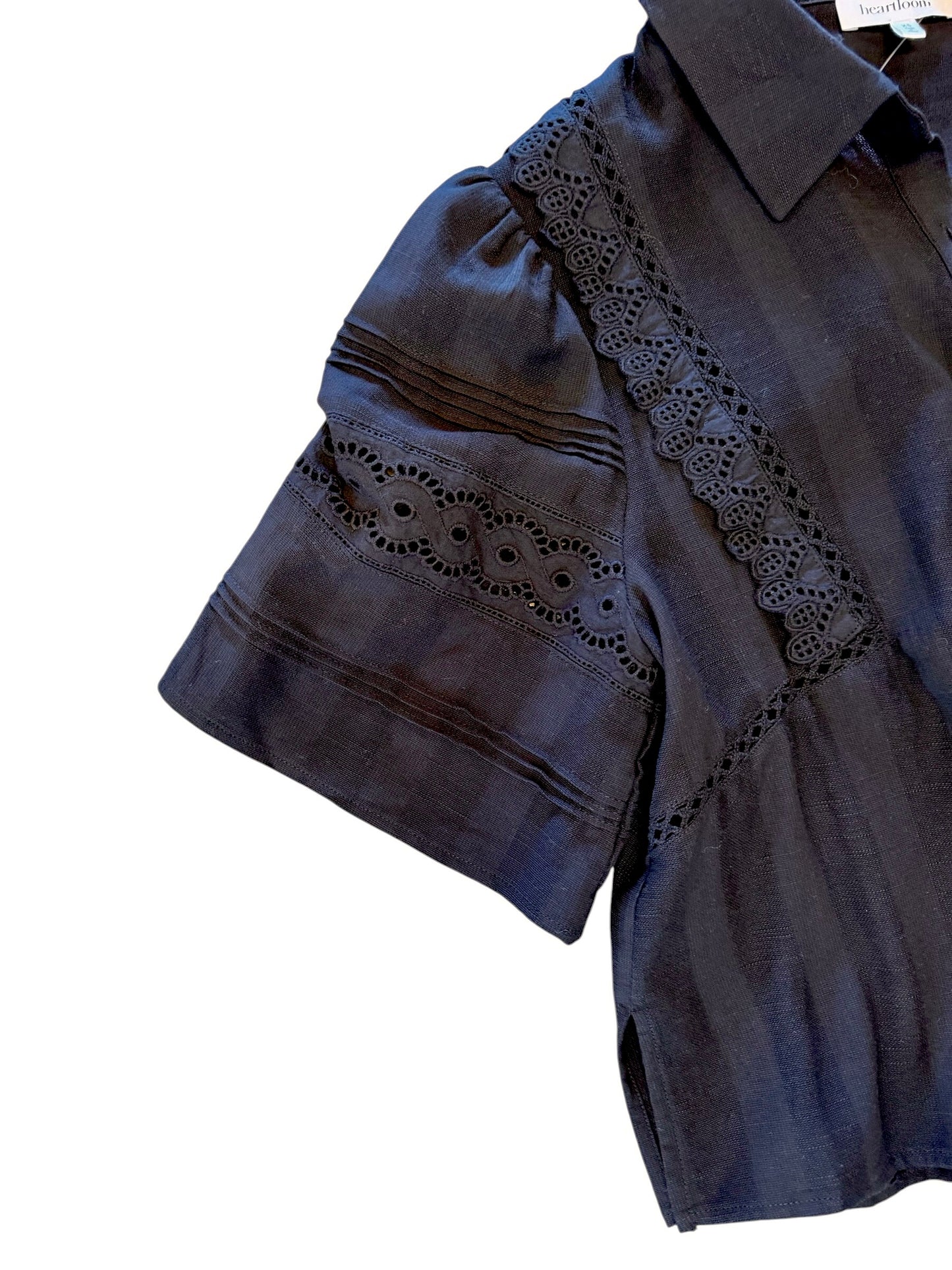 Carmen Cotton Voile Top in black by Heartloom