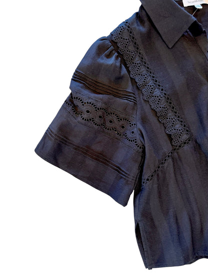 Carmen Cotton Voile Top in black by Heartloom