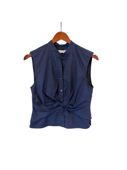 Sleeveless Twist Front Top in navy by J. Society