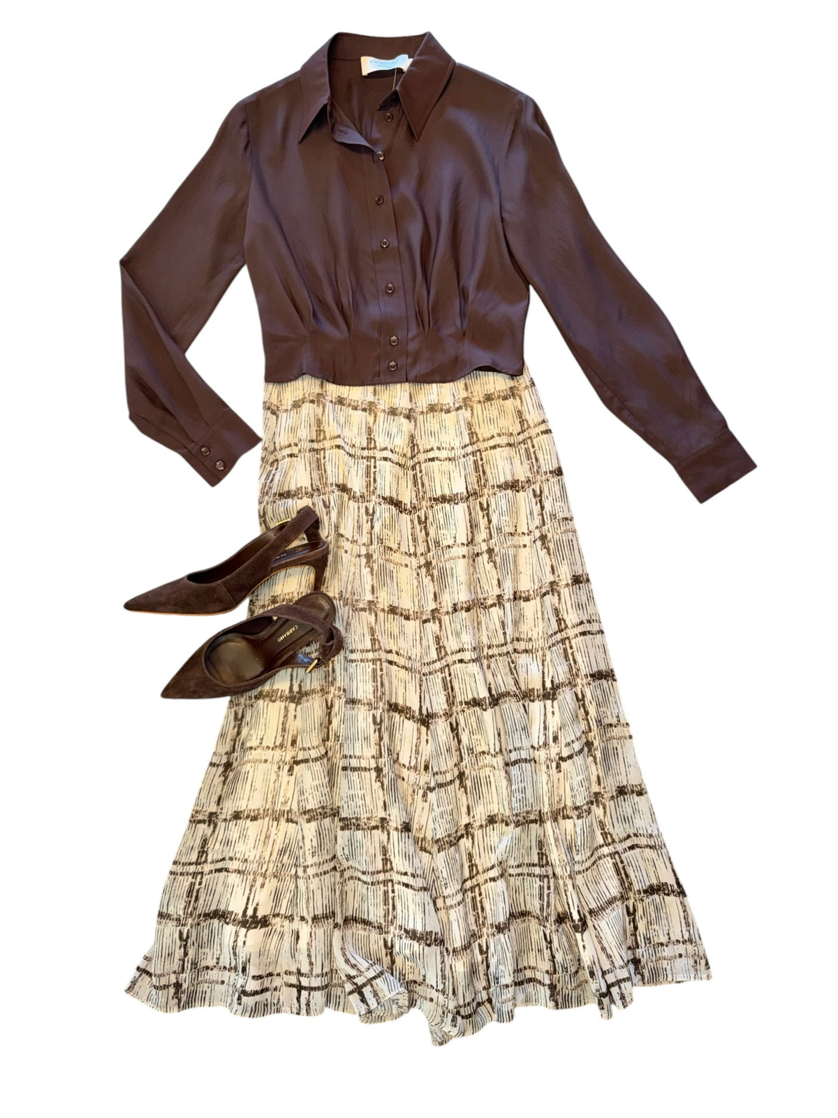 Paisley Solid Shirt in brown by Exquise