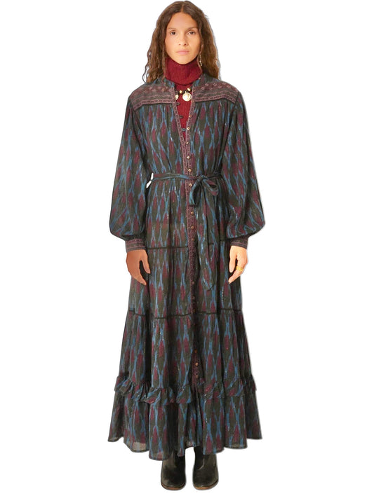 Ciro Maxi Dress in firework ocean by Maison Hotel