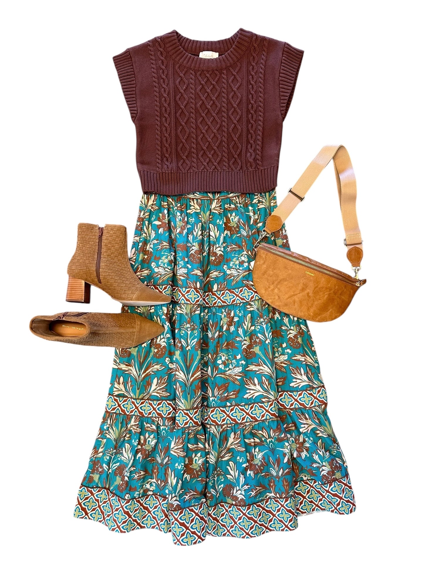 Mae Skirt in grandeur turquoise by Elizabeth James