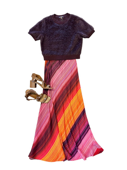 Earlina Slip Skirt in pink multi by Blank