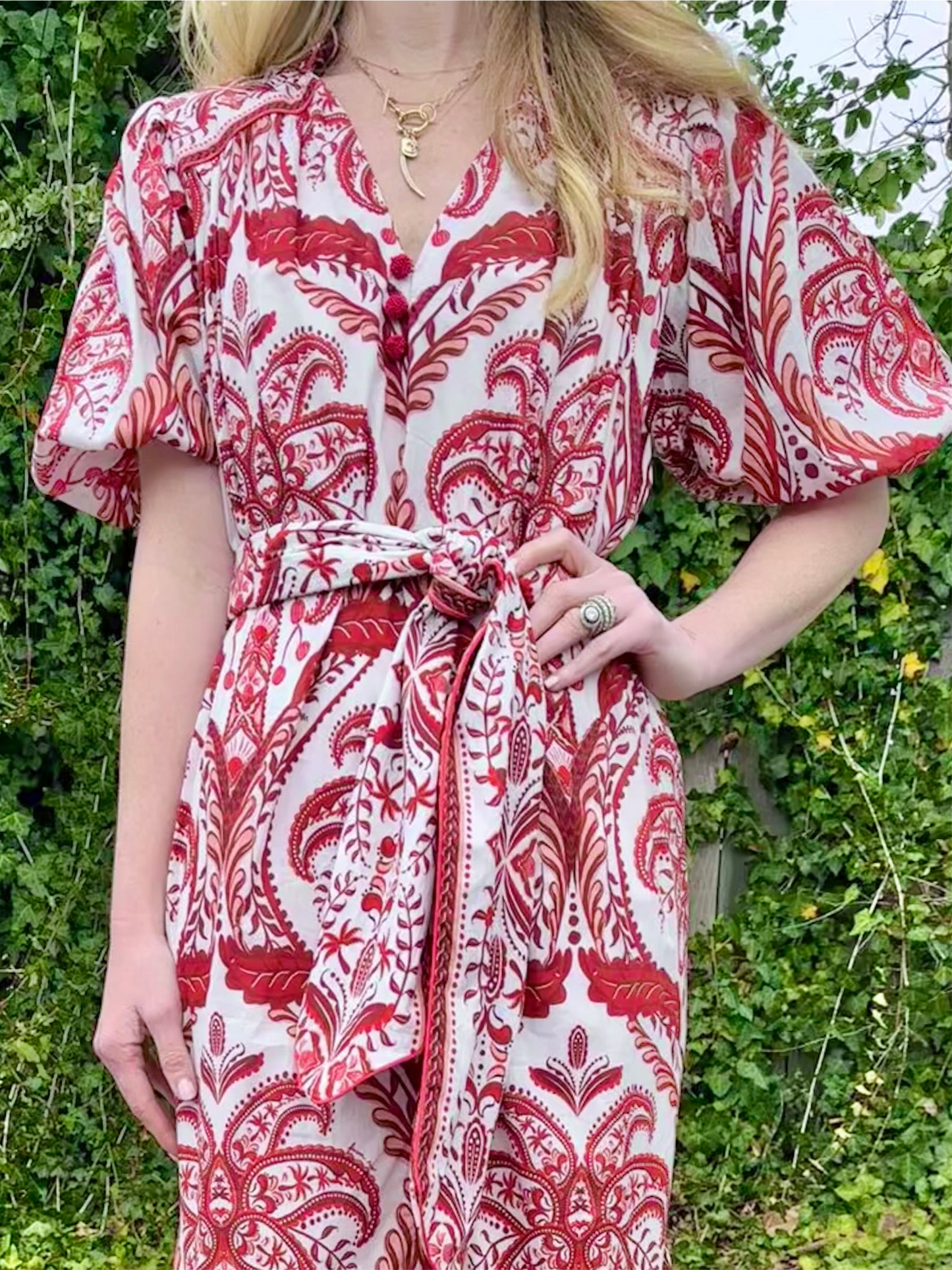 Tropical Cameo Maxi Dress in off white by Farm Rio