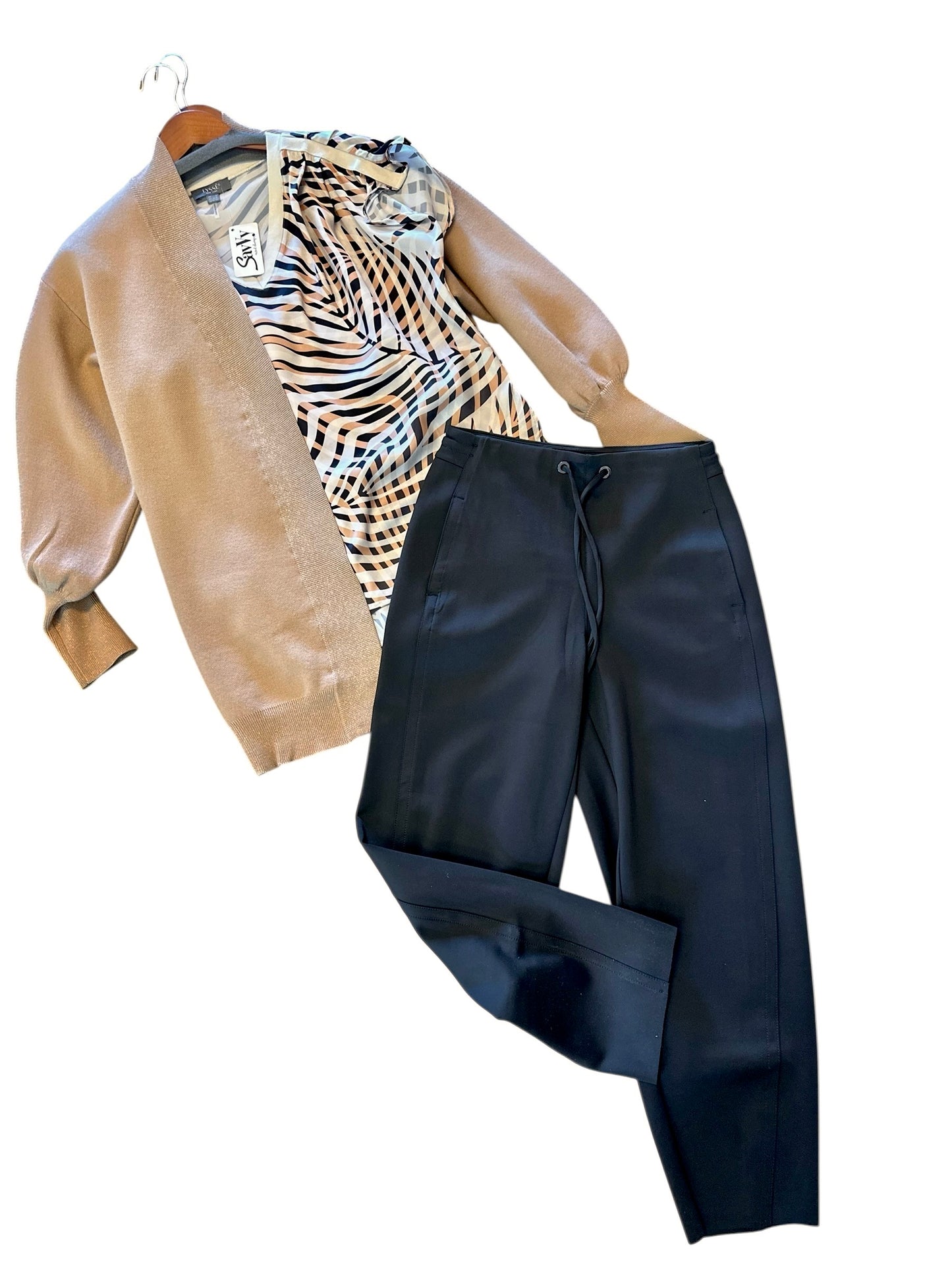 Desi Neoprene Barrel Joggers in black by Lysse