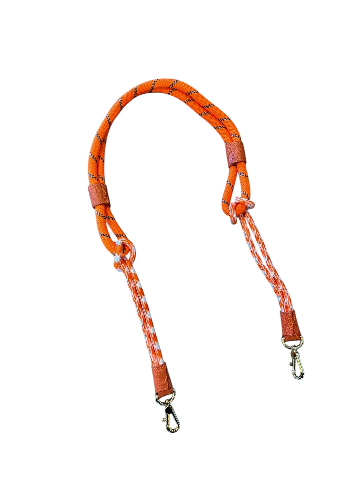 Braided Nylon Strap in orange rope with a netted carrot skin