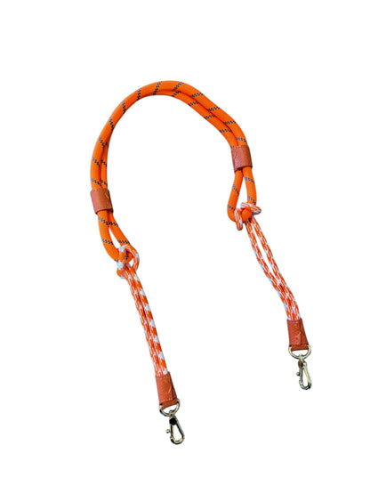 Braided Nylon Strap in orange rope with a netted carrot skin