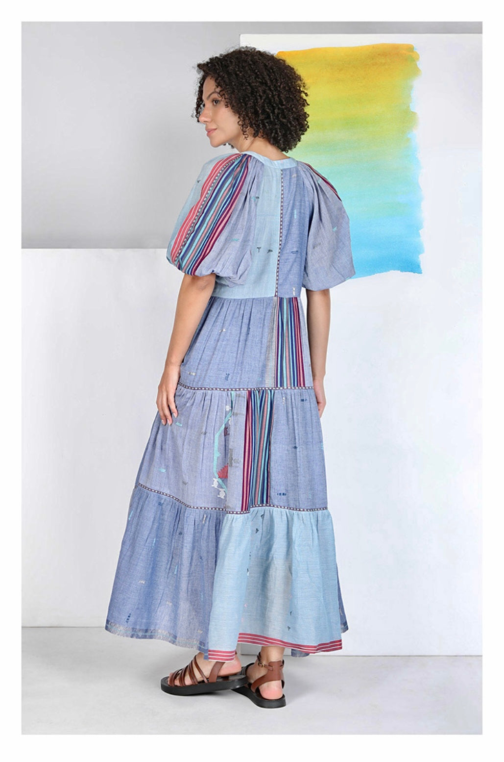 Jalene Handwoven Dress in iris blue by Conditions Apply
