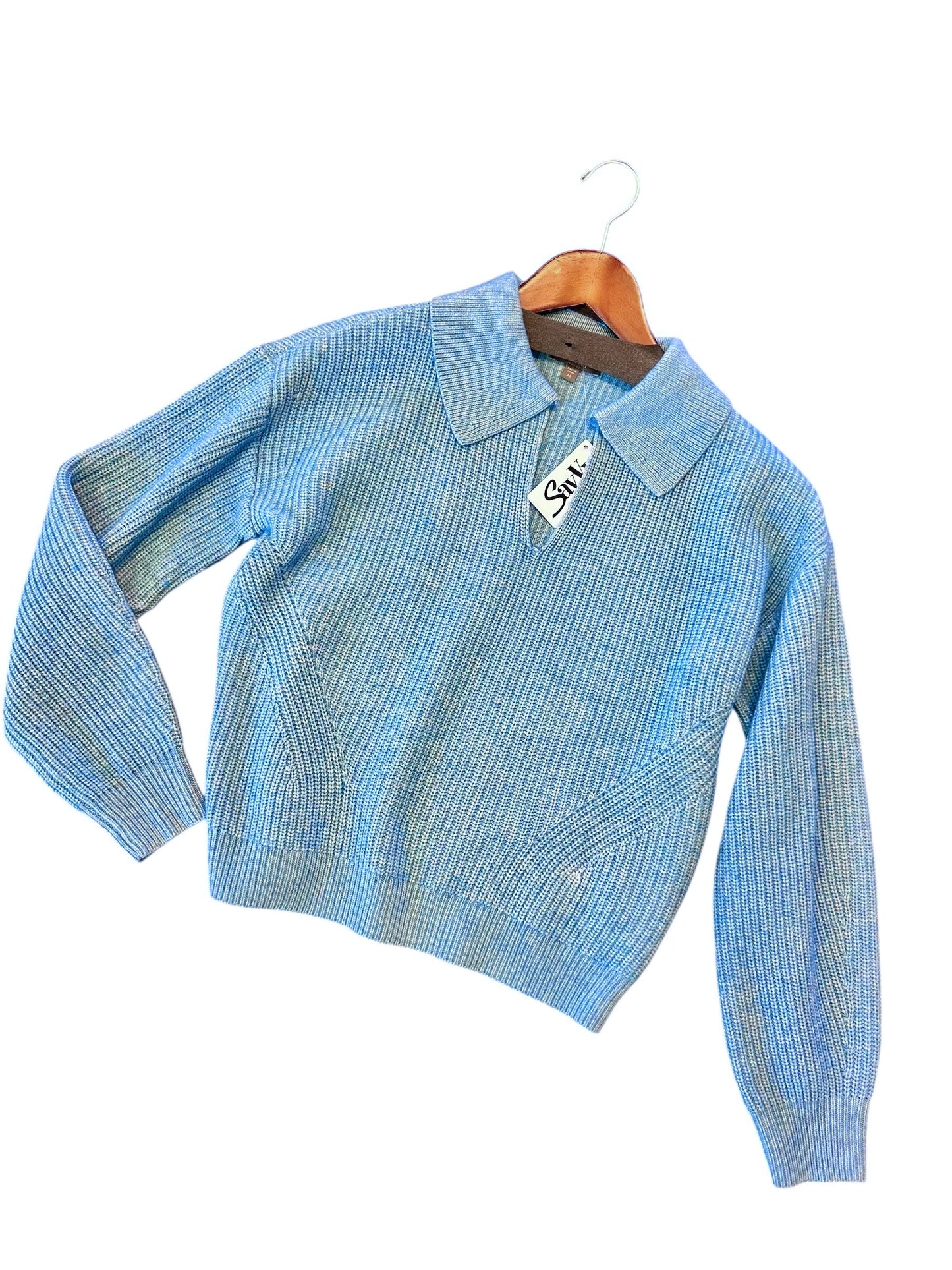 Keyhole Rib Sweater in mystic blue by Lilla P