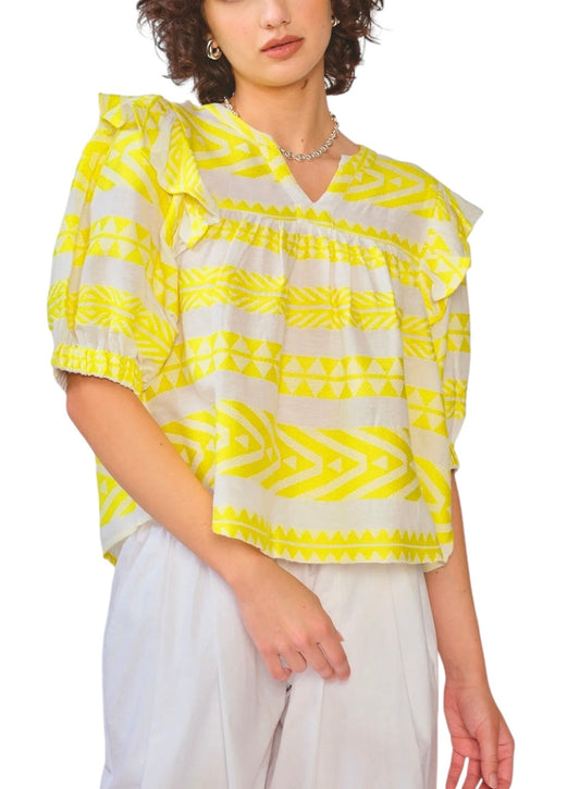 Janice Top in neon yellow by dRA