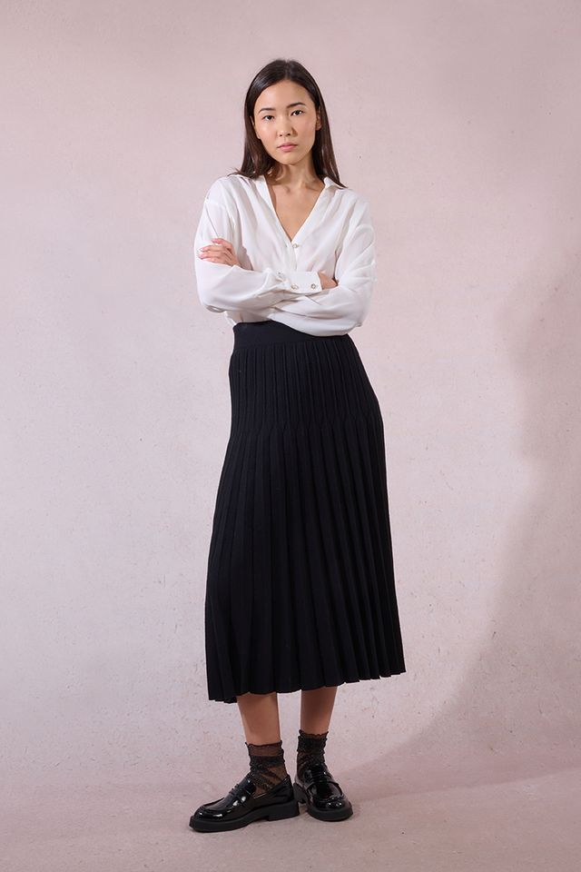 Sweater Skirt in black by Molly Bracken