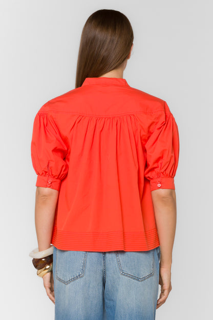 Dory Poplin Top in spicy orange by Velvet Heart