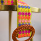 Embroidered Belt in lime/multi flowers by Nimo