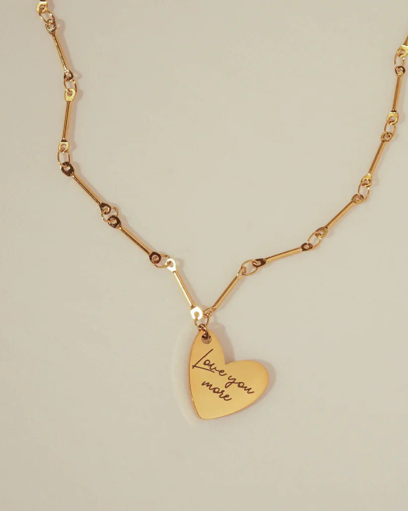 Lovey Dovey Bar Necklace Necklace in gold by Kozakh