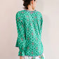 Broom Linen Blouse in green ikat by Nimo