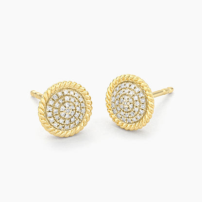 Circle Rope Stud Earring in gold by Ella Stein