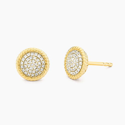 Circle Rope Stud Earring in gold by Ella Stein