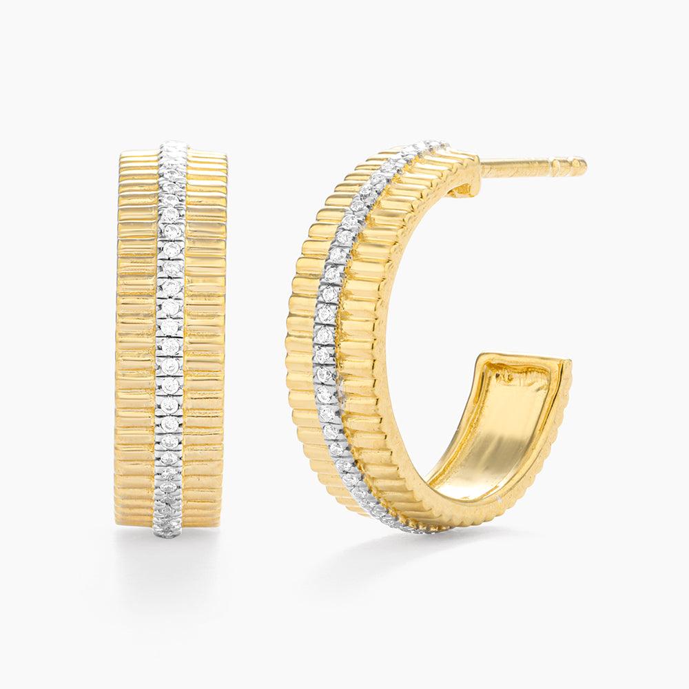 Groovy Bar Hoop Earrings in gold by Ella Stein