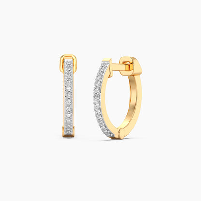 Small Classic Pave Diamond Huggie Earring in gold by Ella Stein